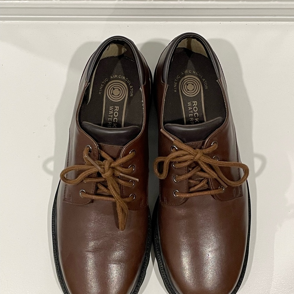 Rockport Hydro-Shield Men’s 10W Wide Brown Leather Waterproof Oxford Gently Used